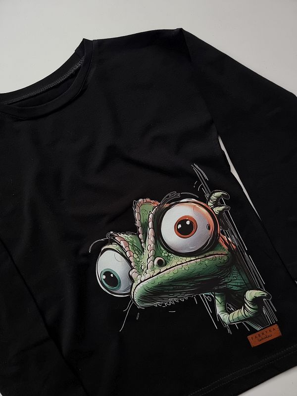 Koszulka czarna długi rękaw kameleon rozmiar 122