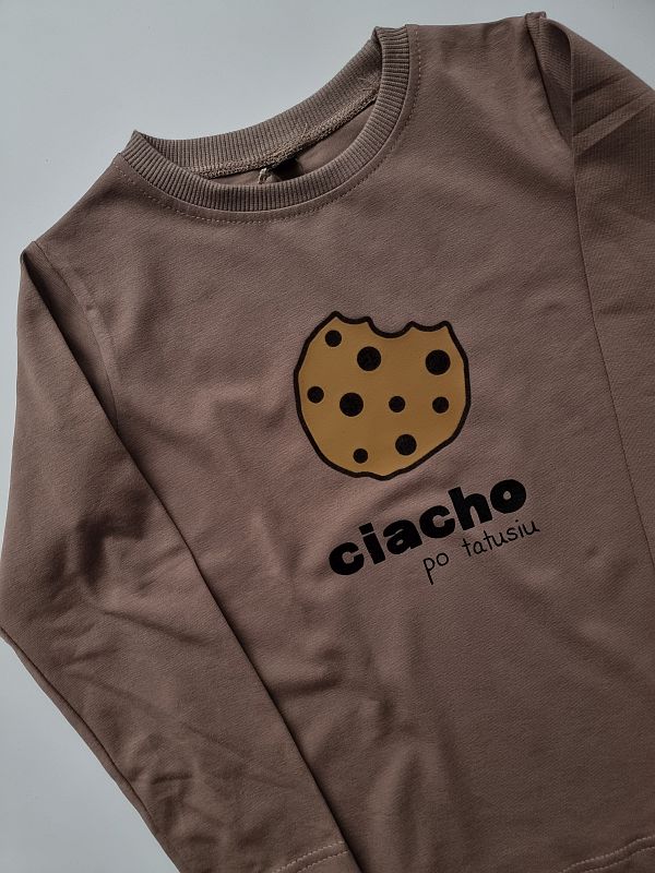 Koszulka kawowa długi rękaw ciacho po tatusiu rozmiar 116