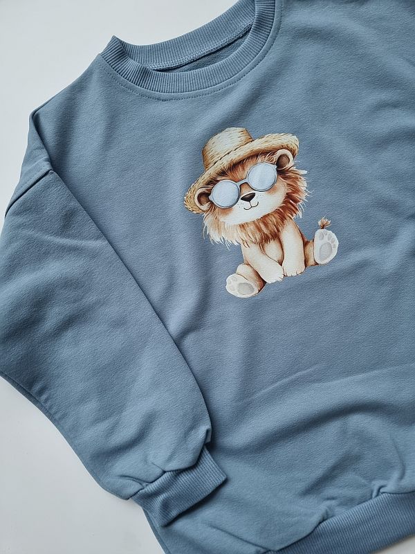 Bluza niebieska z lwem rozmiar 116