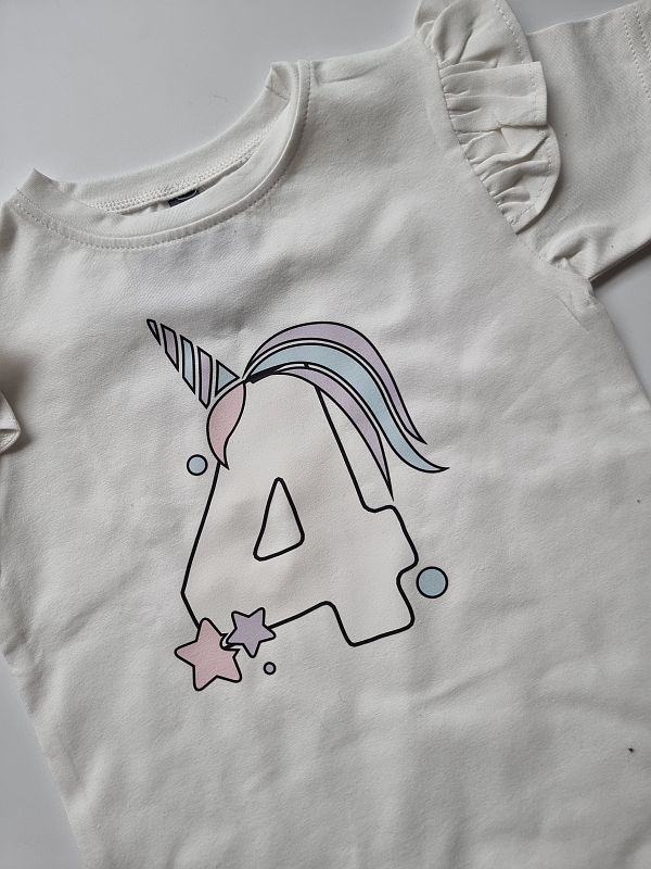 Koszulka ecru krótki rękaw nadruk dwustronny z przodu 4 z tyłu szefowa imprezy rozmiar 110