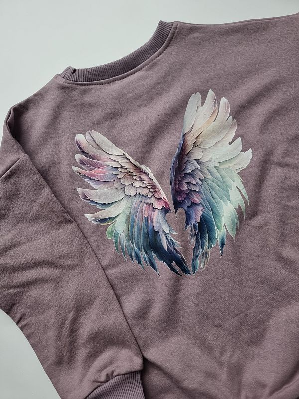 Bluza wrzosowa skrzydła na plecach rozmiar 110