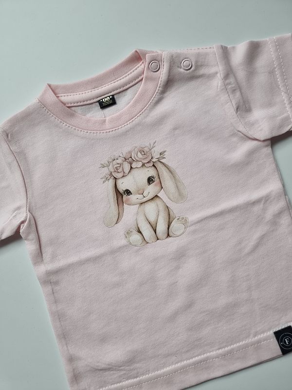 Koszulka morelka króliczek w wianku rozmiar 68