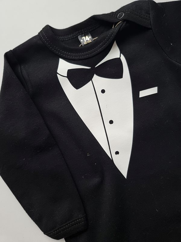 Body czarne długi rękaw smoking rozmiar 74