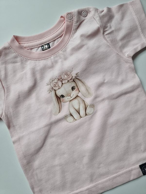 Koszulka morelka króliczek w wianku rozmiar 74