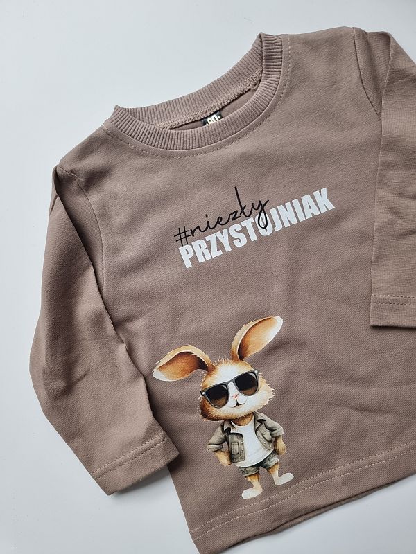 Koszulka kawowa długi rękaw niezły przystojniak rozmiar 80