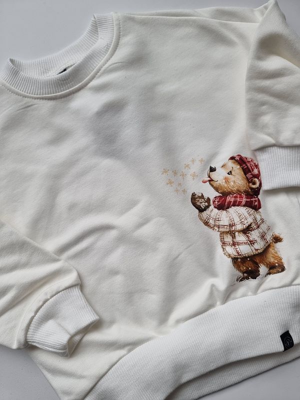 Bluza ecru miś rozmiar 86