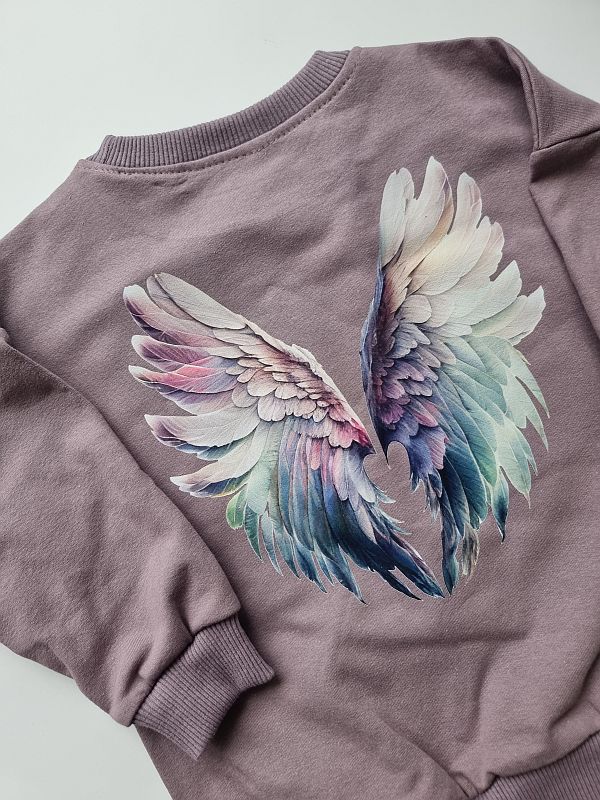 Bluza wrzosowa skrzydła na plecach rozmiar 86