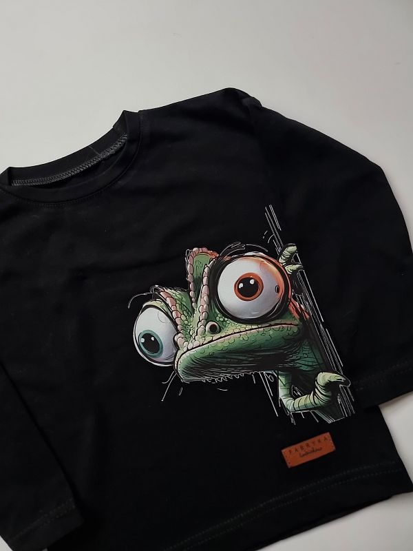 Koszulka czarna długi rękaw kameleon rozmiar 86