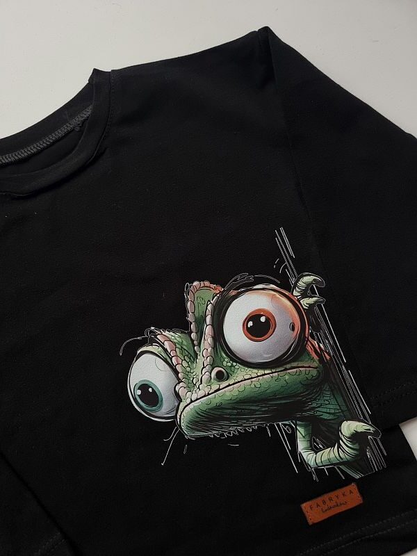 Koszulka czarna długi rękaw kameleon rozmiar 92