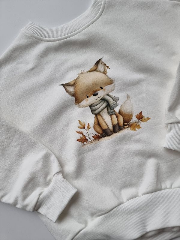 Bluza ecru lisek rozmiar 98