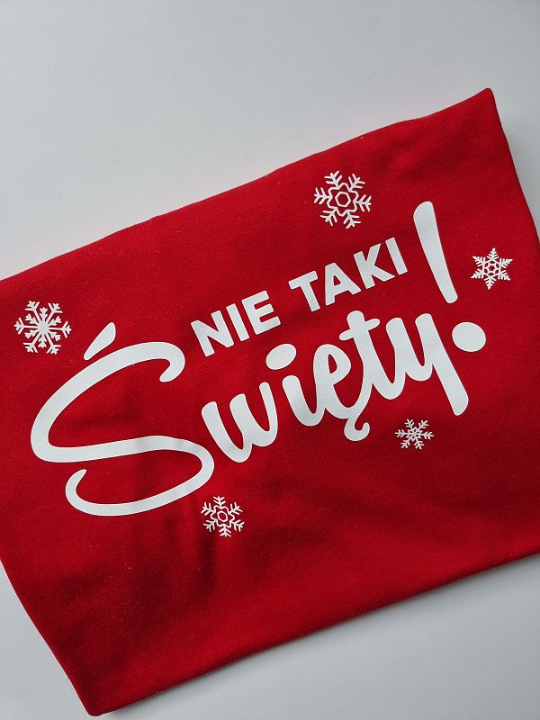 Koszulka czerwona męska nie taki święty rozmiar XXL