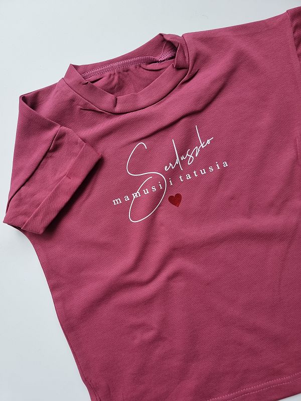 Koszulka malaga długi rękaw serduszko mamusi i tatusia rozmiar 110