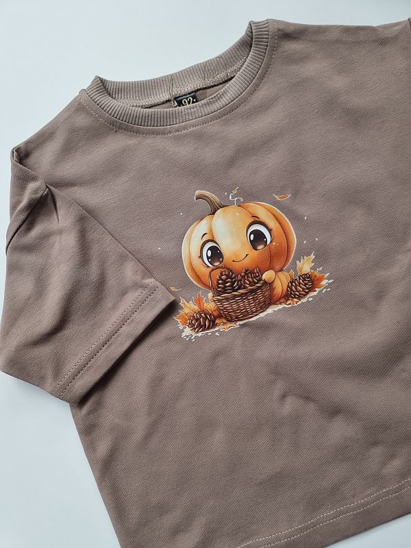 Koszulka kawowa krótki rękaw dynia rozmiar 92