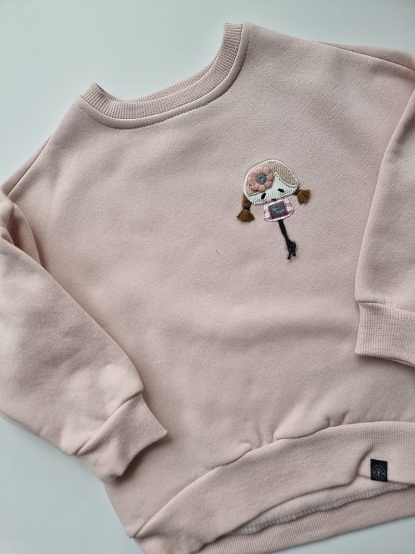 Bluza brudny róż z naszywką dziewczynki rozmiar  80