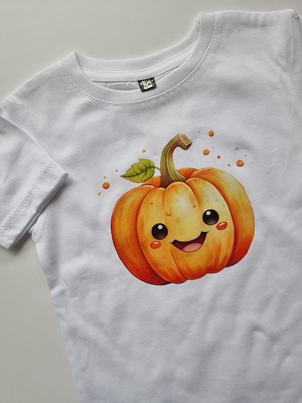 Koszulka biała krótki rękaw dynia rozmiar 104