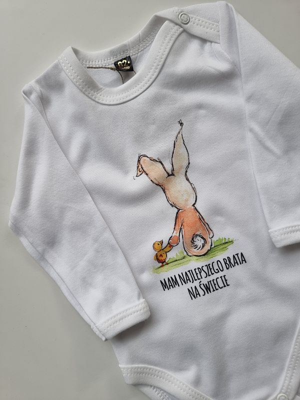 Body białe długi rękaw mam najlepszego brata na świecie rozmiar 62
