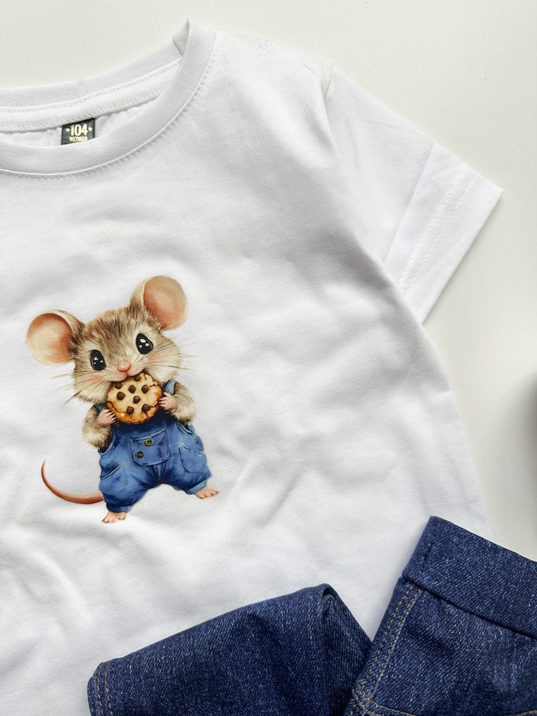 Koszulka dziecięca myszka w ogrodniczkach