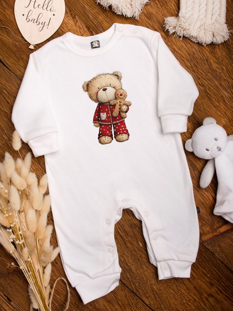 Pajac niemowlęcy misio w piżamce