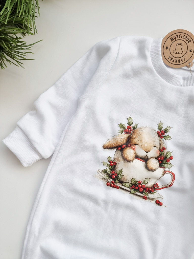 Pajac niemowlęcy króliś w filiżance