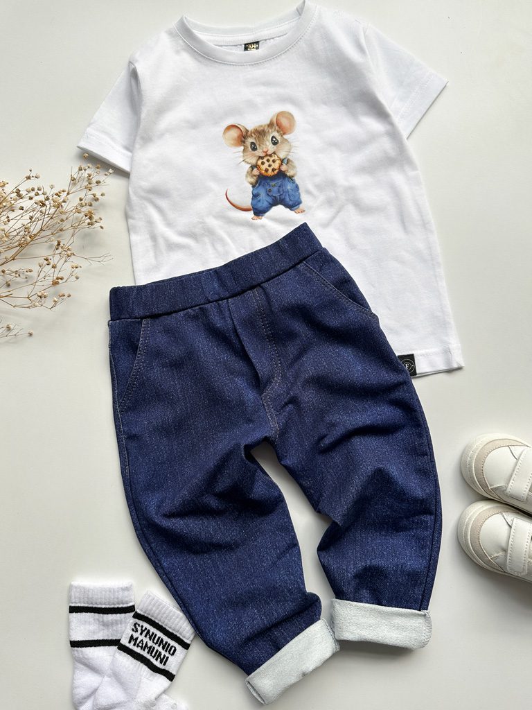 Spodnie chłopięce imitacja jeansu - obrazek 4