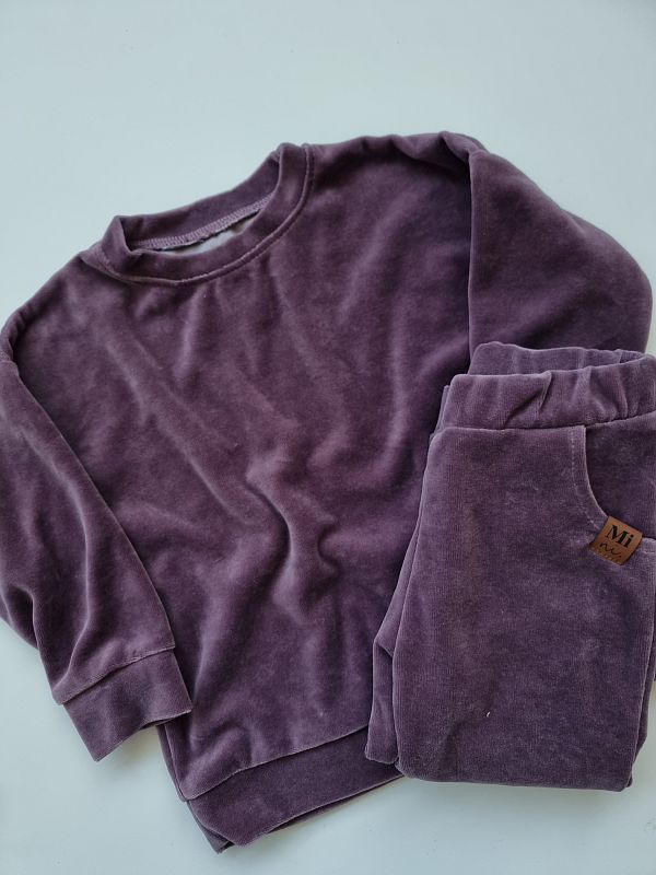 Komplet welurowy wrzosowy rozmiar 92