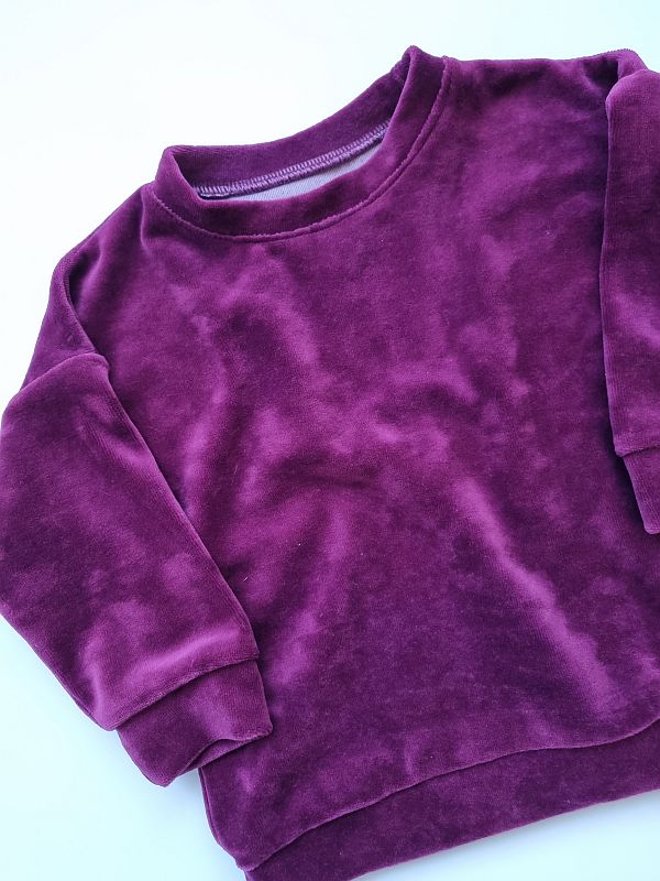 Bluza welurowa fuksjowa bez kaptura rozmiar 86