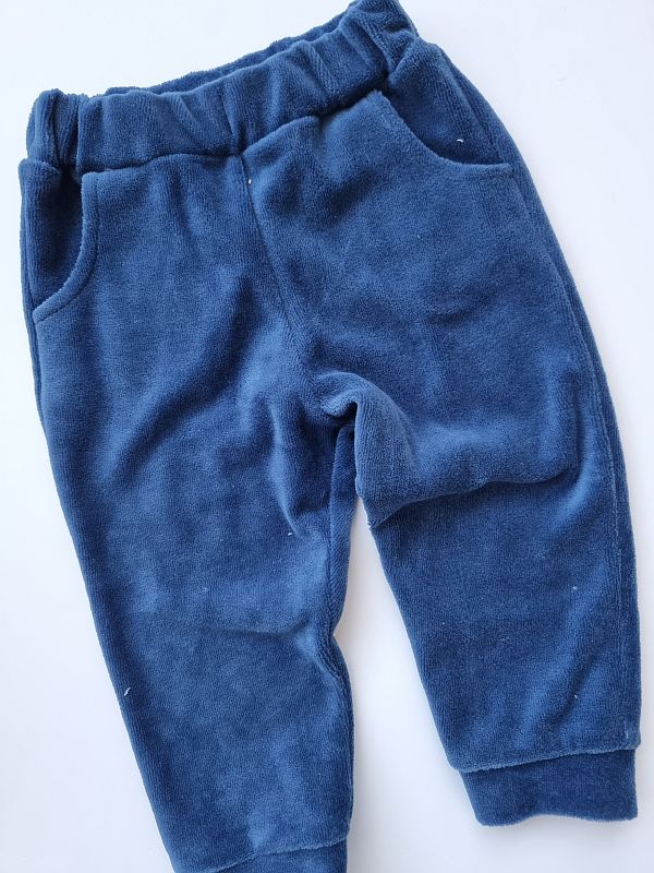 Spodnie welurowe niebieskie rozmiar 80