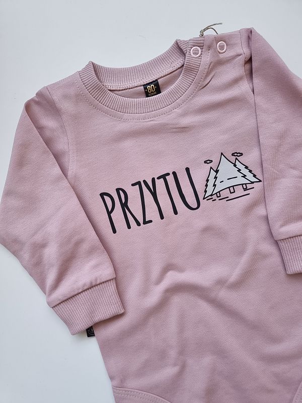 Body różowe długi rękaw przytulas rozmiar 80