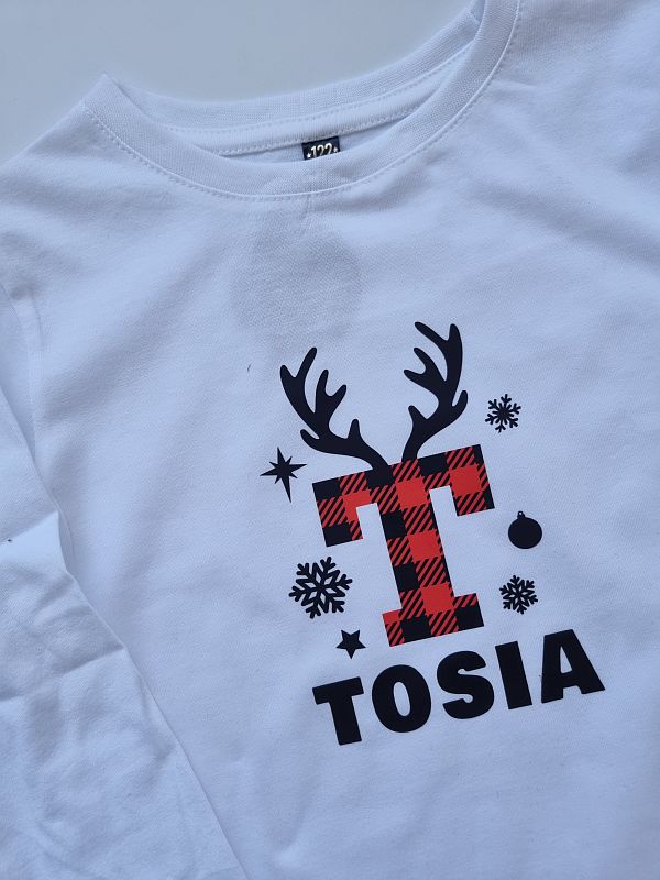 Koszulka biała długi rękaw Tosia rozmiar 122