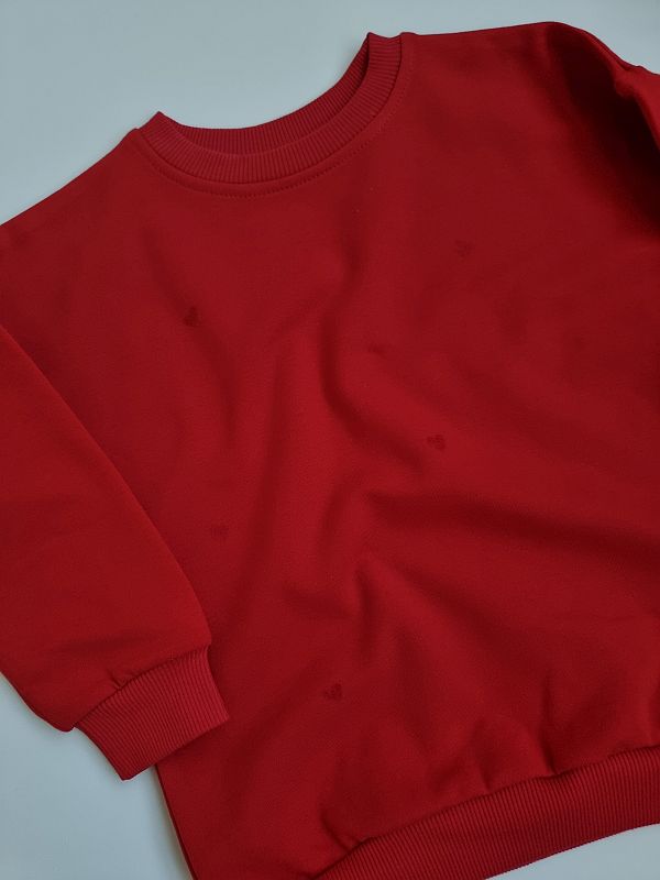 Bluza czarwona w czerwone serduszka rozmiar 98