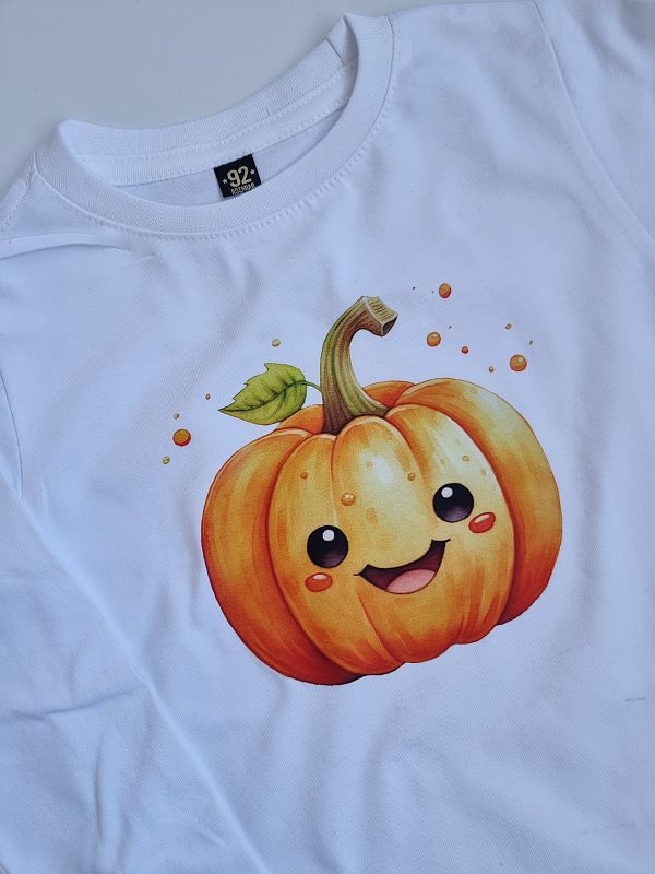 Koszulka biała długi rękaw dynia rozmiar 92