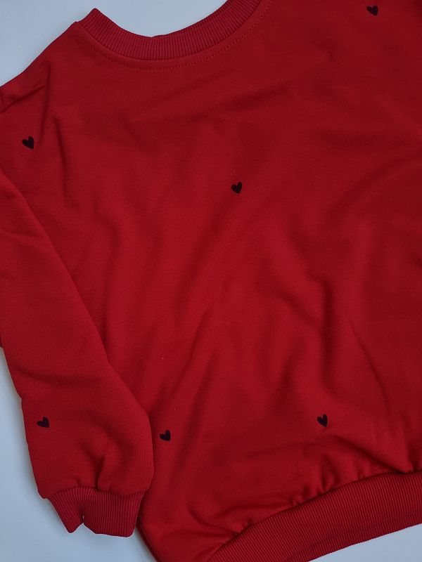 Bluza czarwona bordowe serduszka rozmiar 116