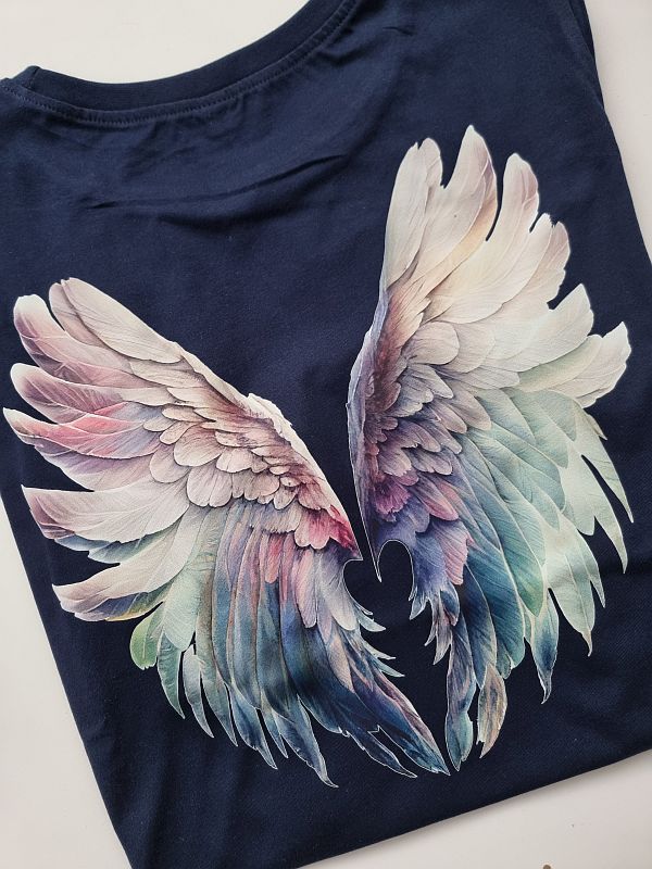 Koszulka granatowa damska skrzydła na plecach rozmiar L