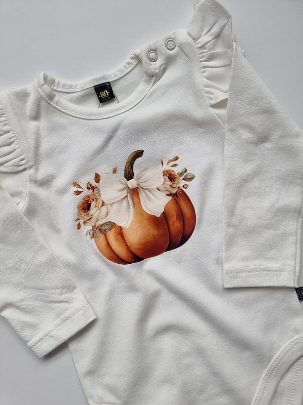 Body ecru długi rękaw dynia rozmiar 80