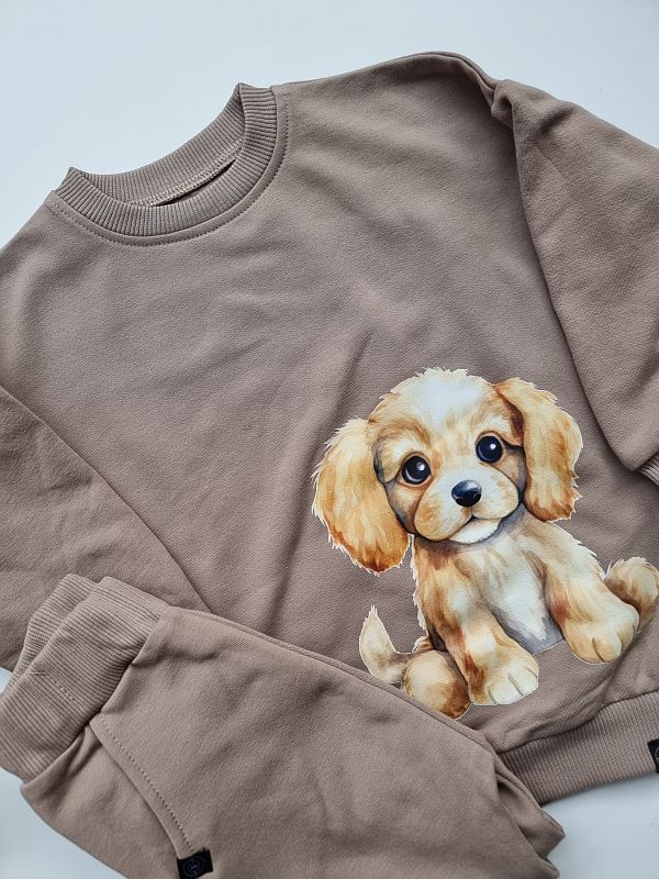 Bluza kawowa piesek rozmiar 86