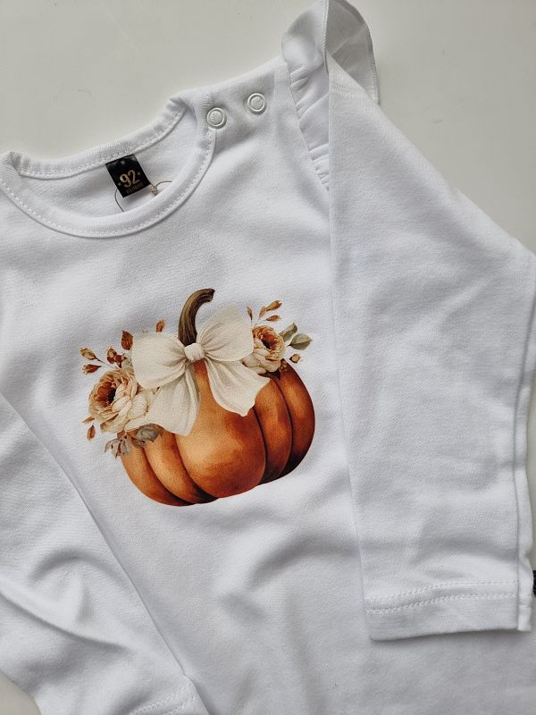 Body białe długi rękaw dynia rozmiar 92
