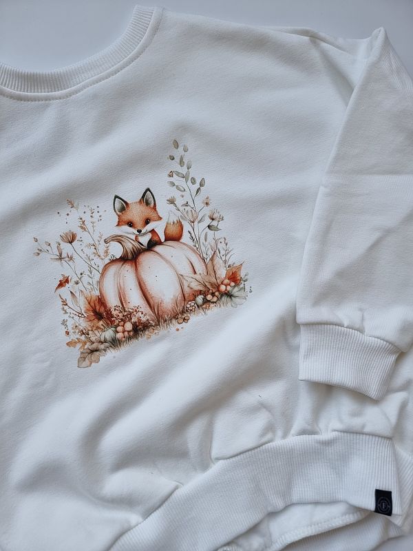 Bluza ecru lisek z dynią rozmiar 104
