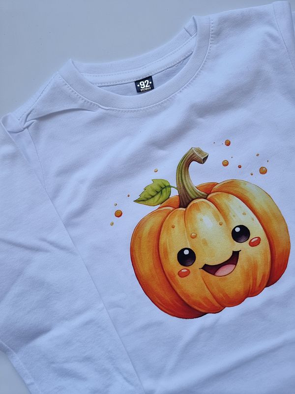 Koszulka biała długi rękaw dynia rozmiar 92