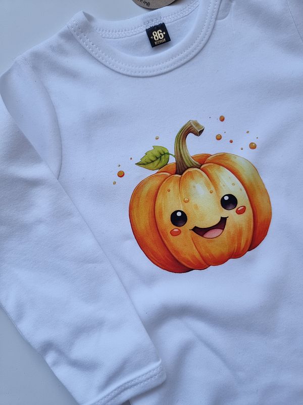 Body białe długi rękaw dynia rozmiar 86