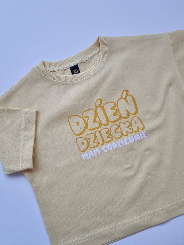 Koszulka żółta krótki rękaw dzień dziecka mam codziennie rozmiar 80