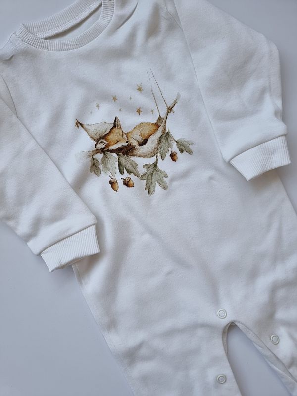 Pajac bez stópek ecru lisek na hamaku rozmiar 68