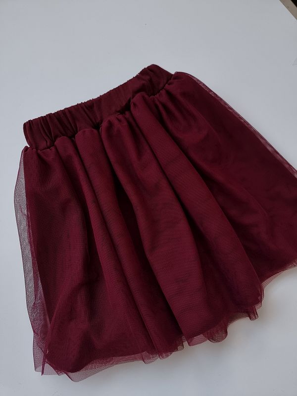 Spódnica bordowa z tiulem rozmiar 116/122