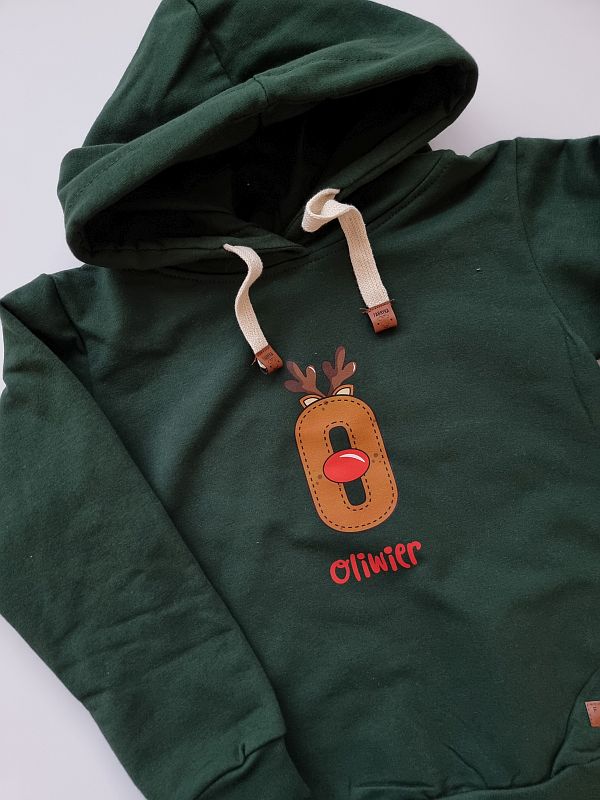 Bluza z kapturem zielona Oliwier rozmiar 110