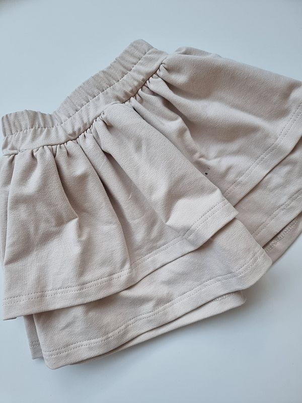 Spódnica beżowa z falbanką dresowa rozmiar 110/116