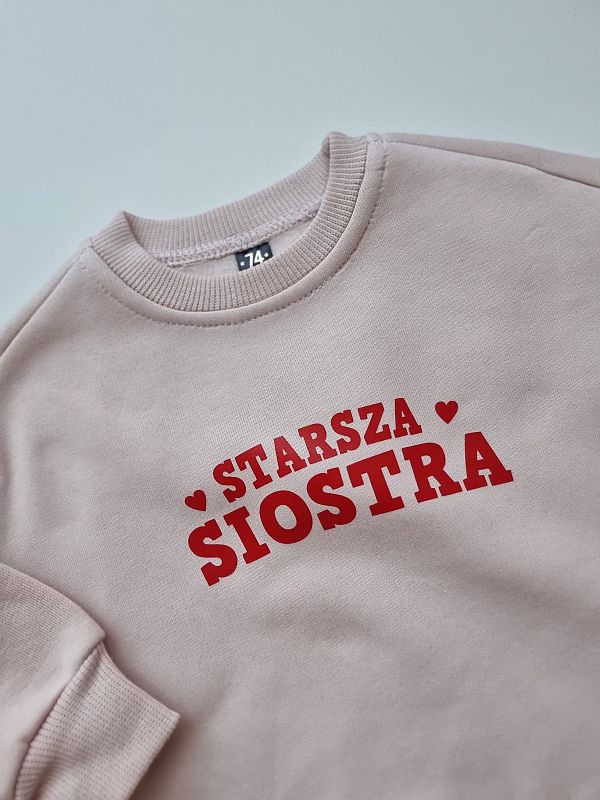 Bluza brudny róż starsza siostra rozmiar 74