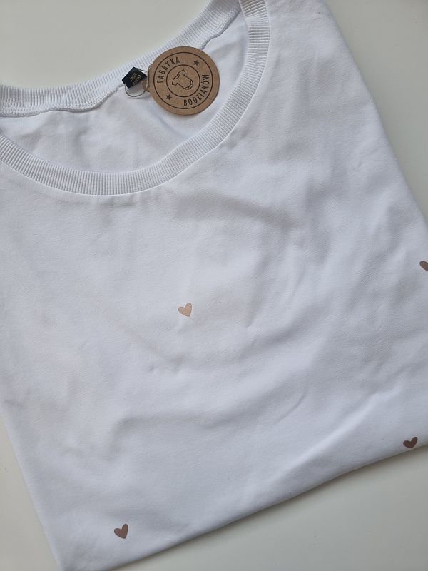 Koszulka damska biała serduszka rozmiar XXL
