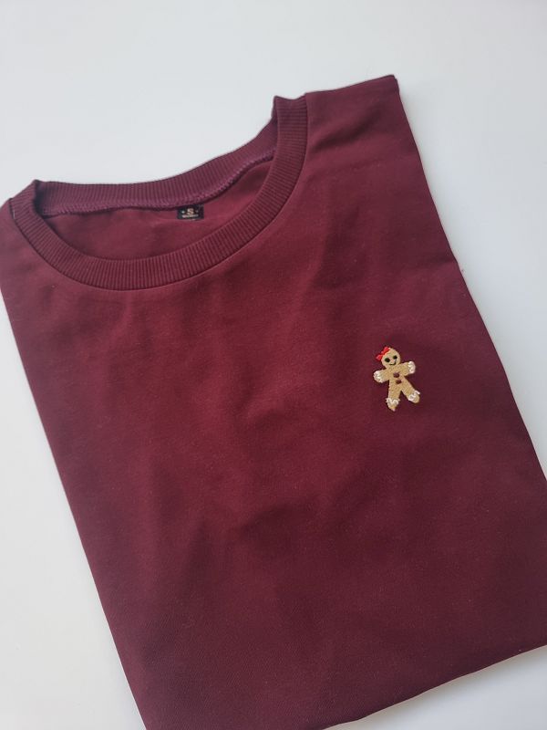 Koszulka damska bordowa haft piernika rozmiar S