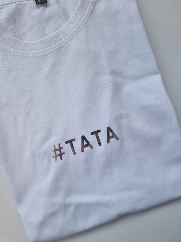 Koszulka biała męska #tata rozmiar M
