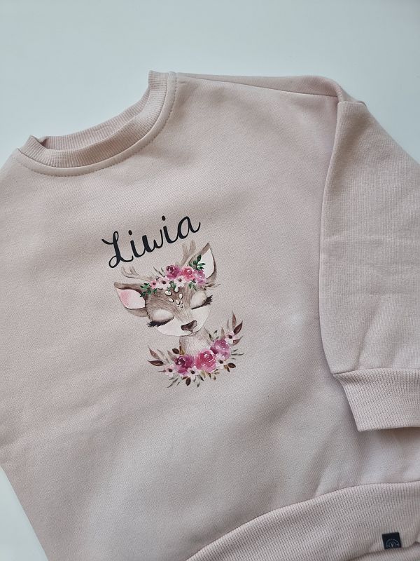 Bluza brudny róż sarenka Liwia rozmiar 98