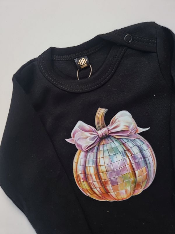 Body czarne długi rękaw dyskotekowa dynia rozmiar 68